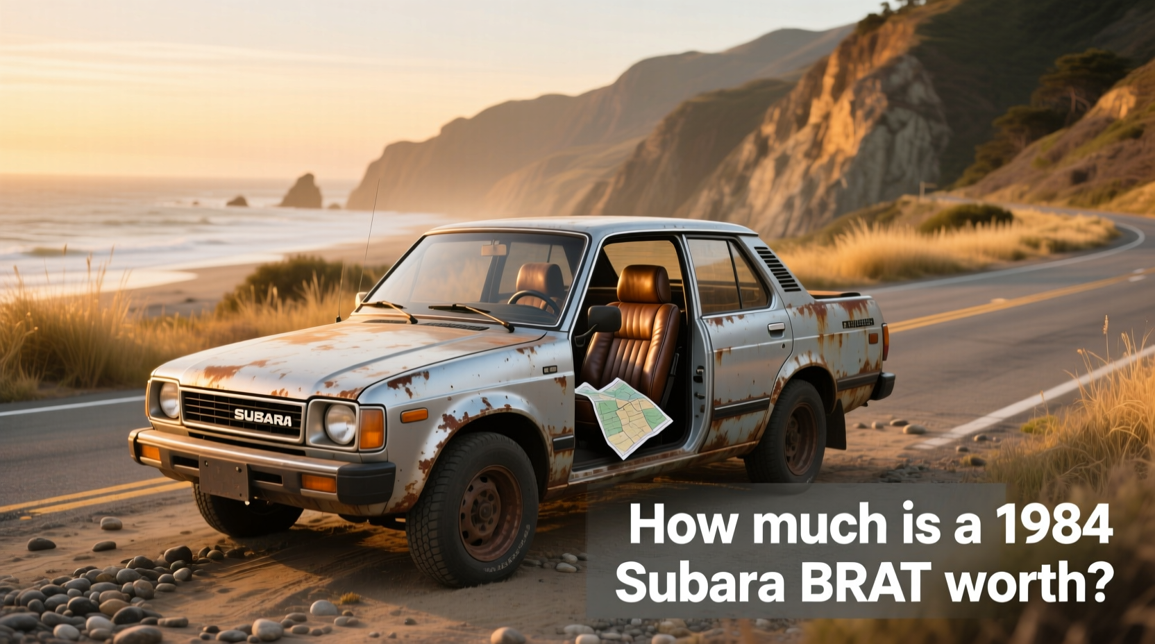 1984 Subaru BRAT parked on gravel road
