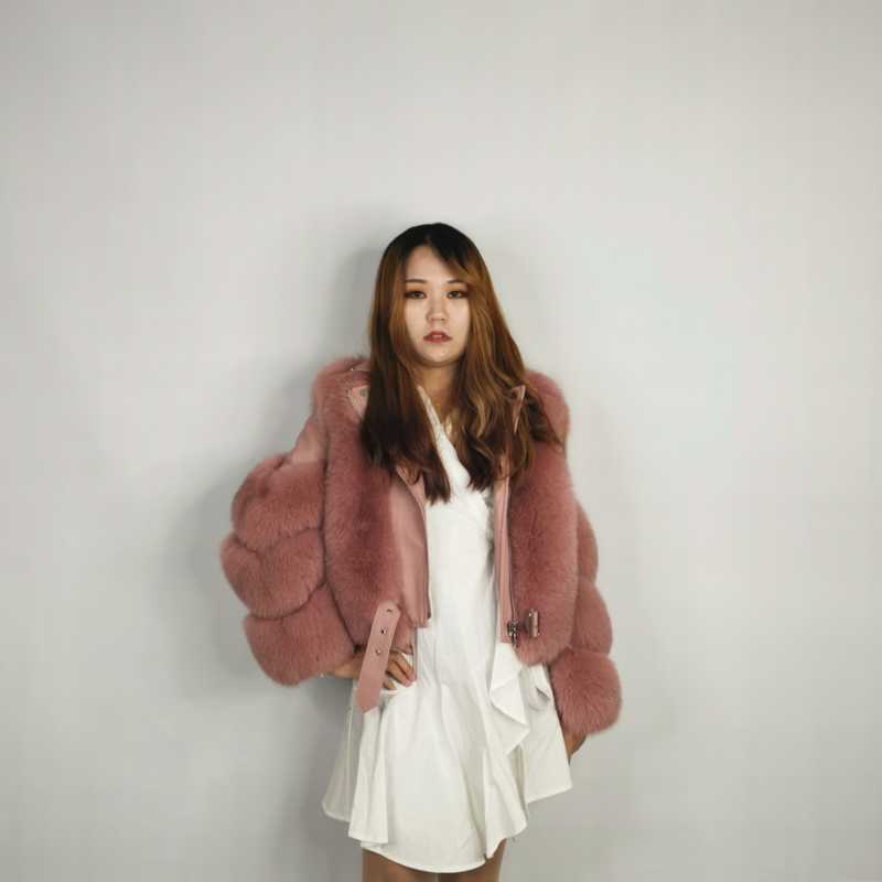 Real Fox Fur Coat Girl's Outware Real Fox  Fur Winter  Coat