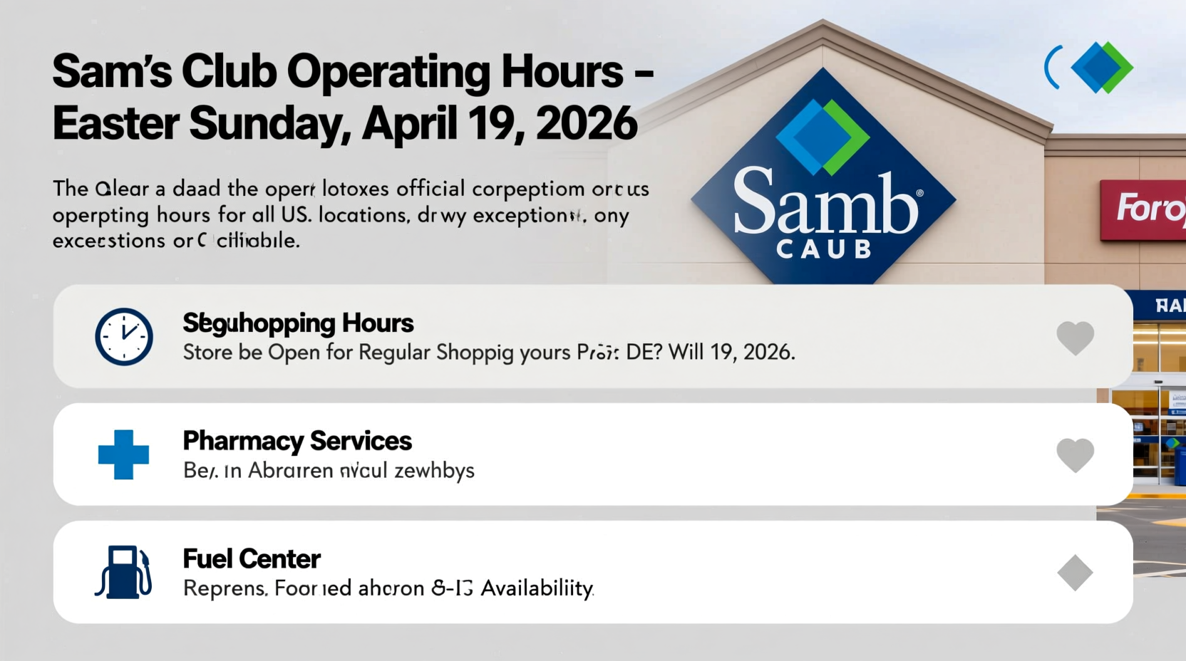 is sams open on easter 2026