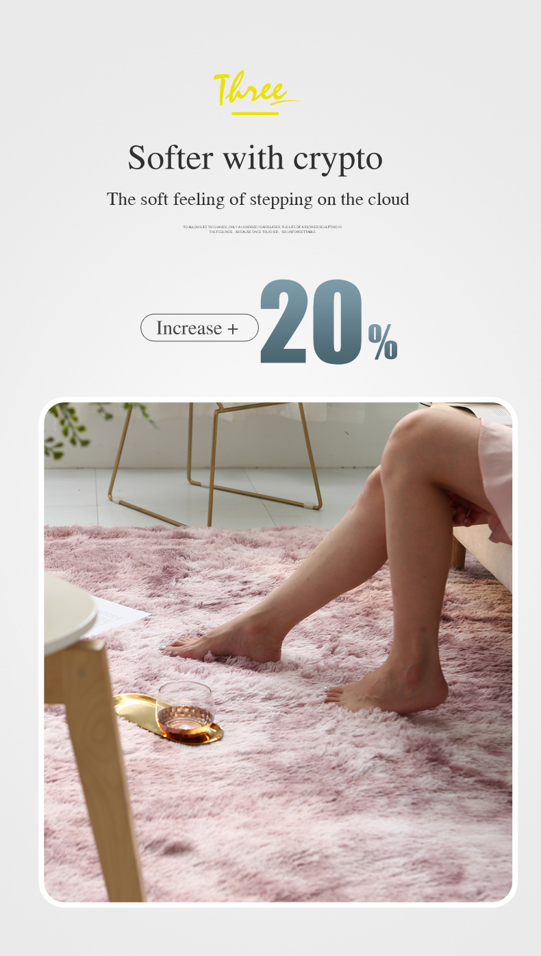Tie Dyeing Velvet Carpet Living Room Fashion Small Large Size Rectangle Fluff Soft Comfortable Warm Four Season Eco-friendly