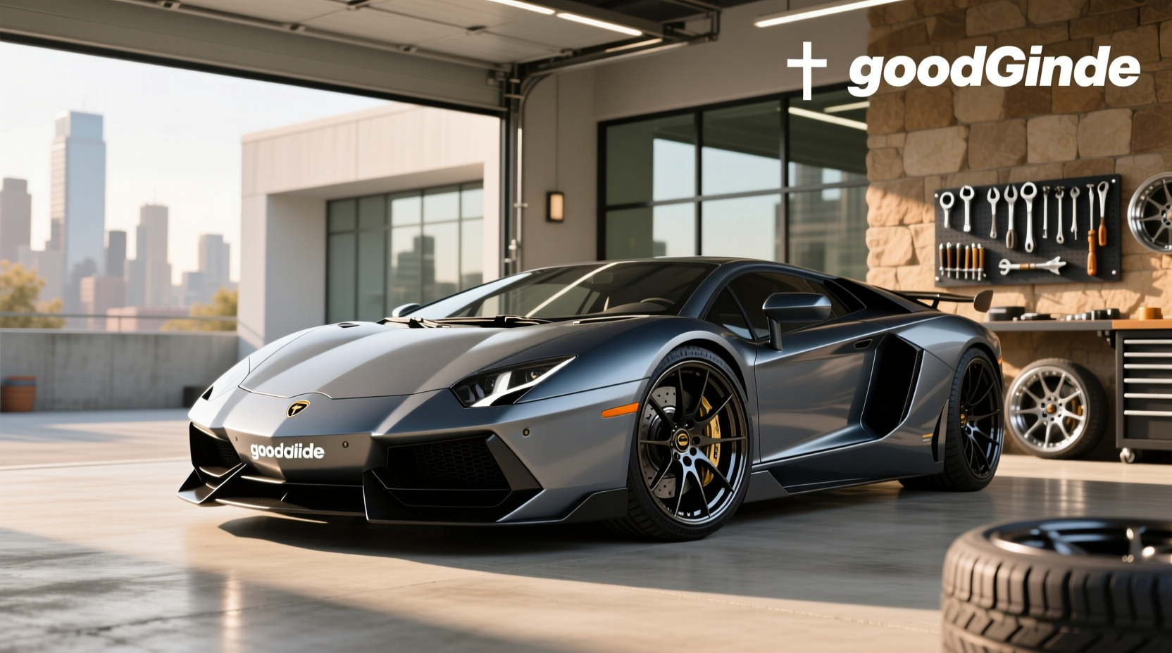 Stacked goodride tyres in a distribution center