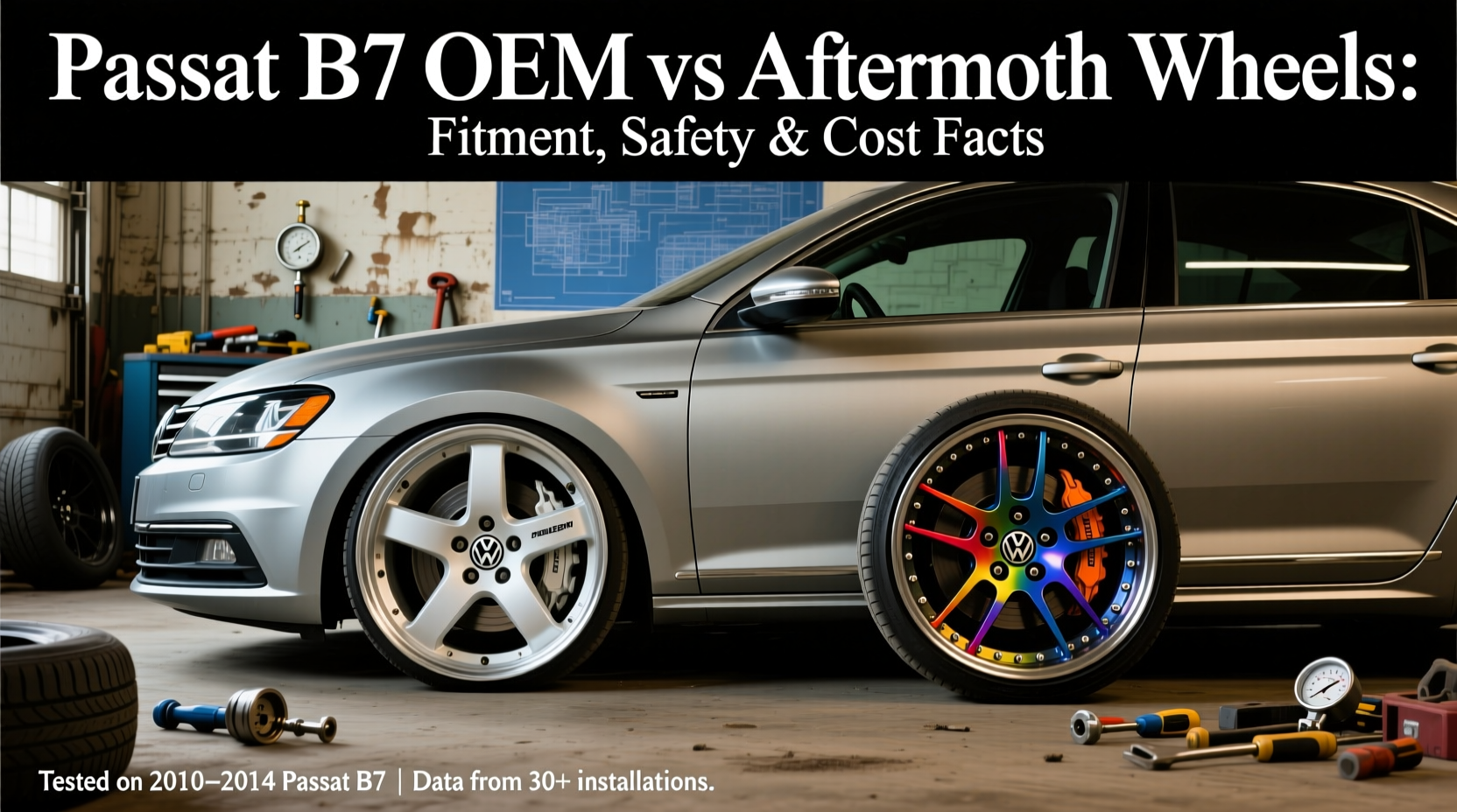 passat b7 oem vs aftermarket wheel