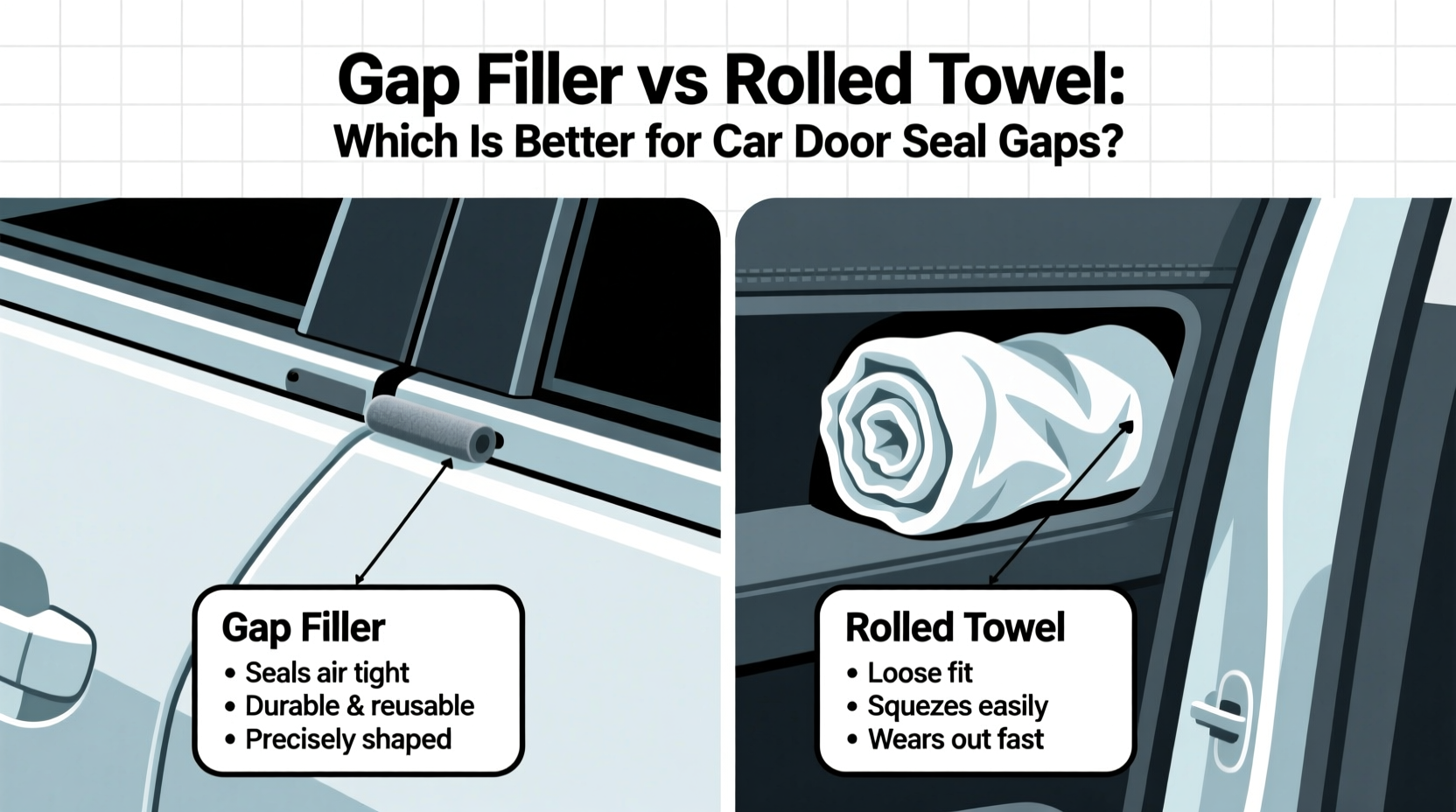 gap filler vs rolled towel