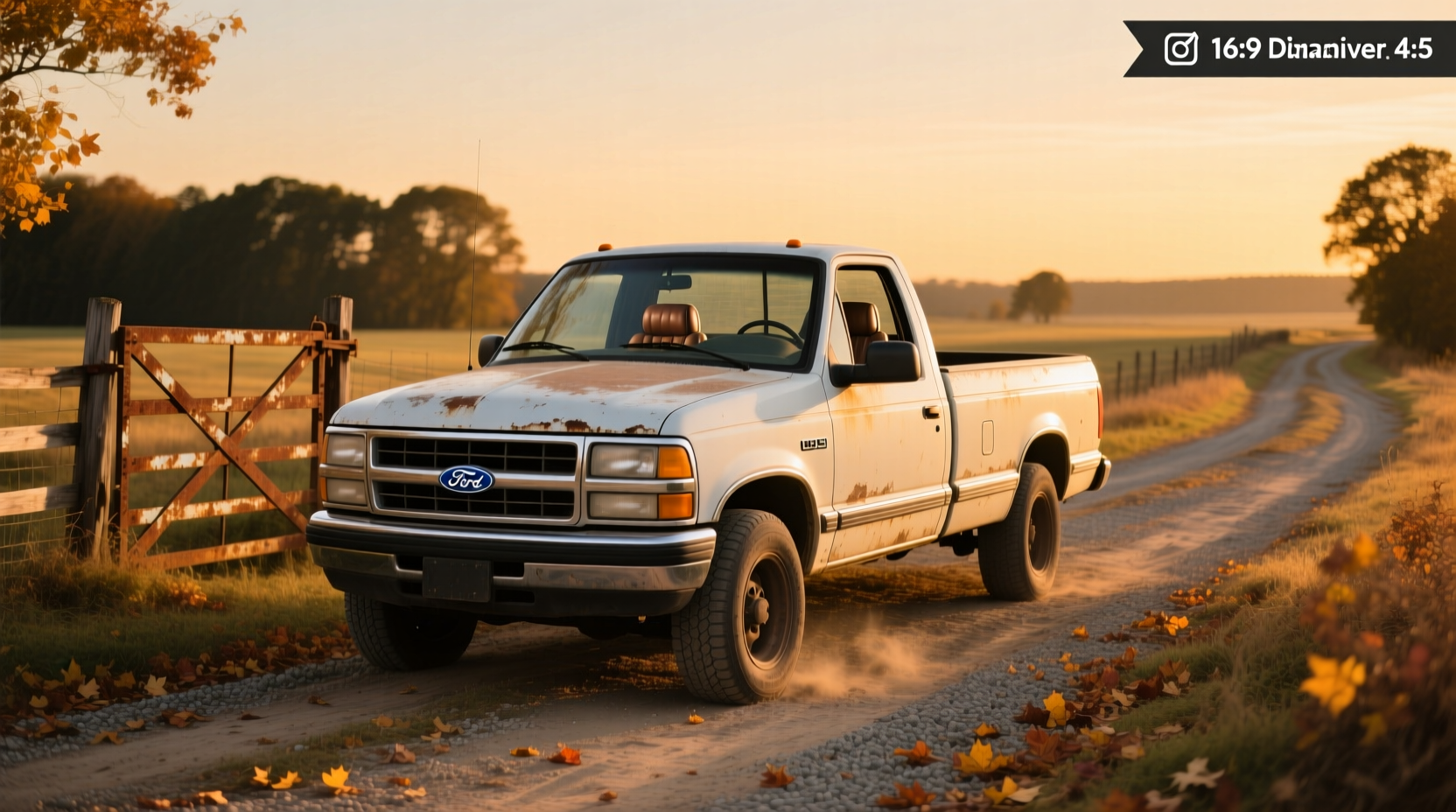 1999 Ford F-350 pickup truck in rural setting