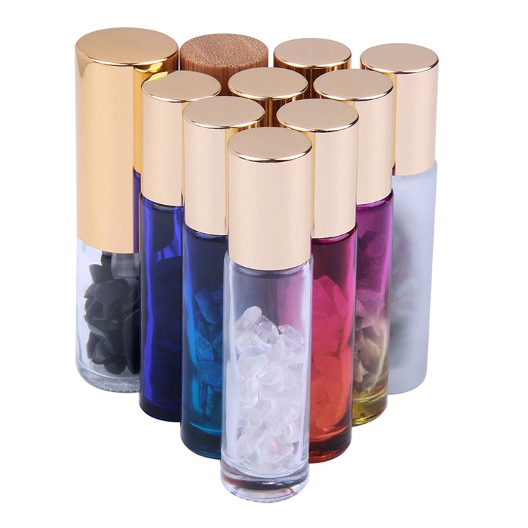 10毫升哑光透明玻璃上滚动香水瓶水晶宝石滚珠精油滚瓶 - buy perfume