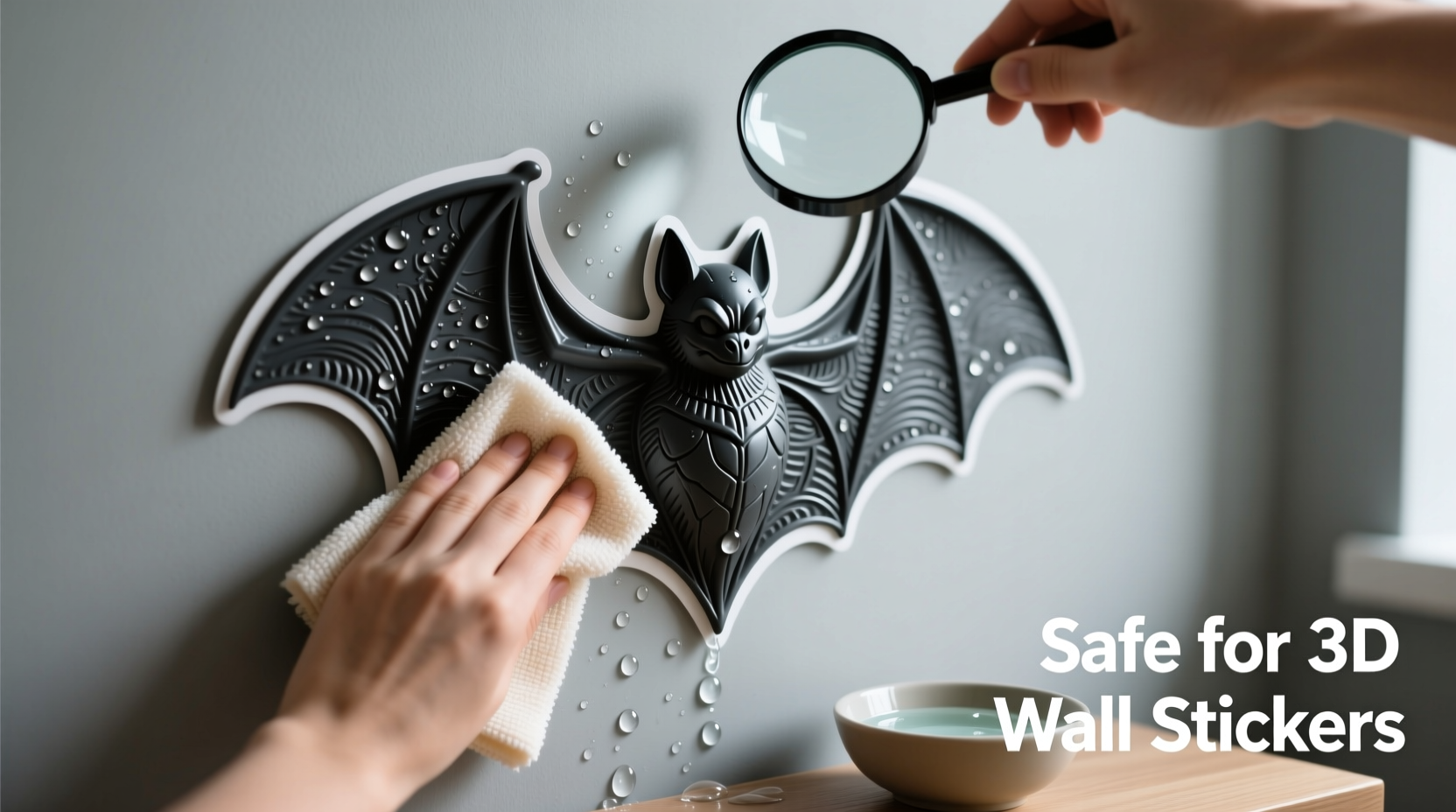 effective and safe methods to clean 3d bat wall stickers without damage