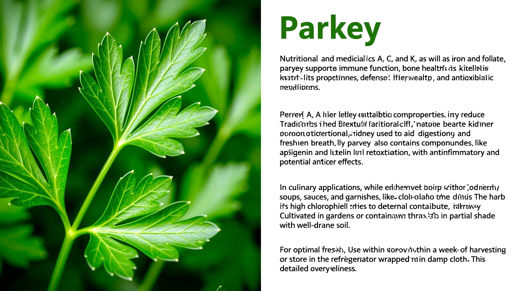what is parsley good for