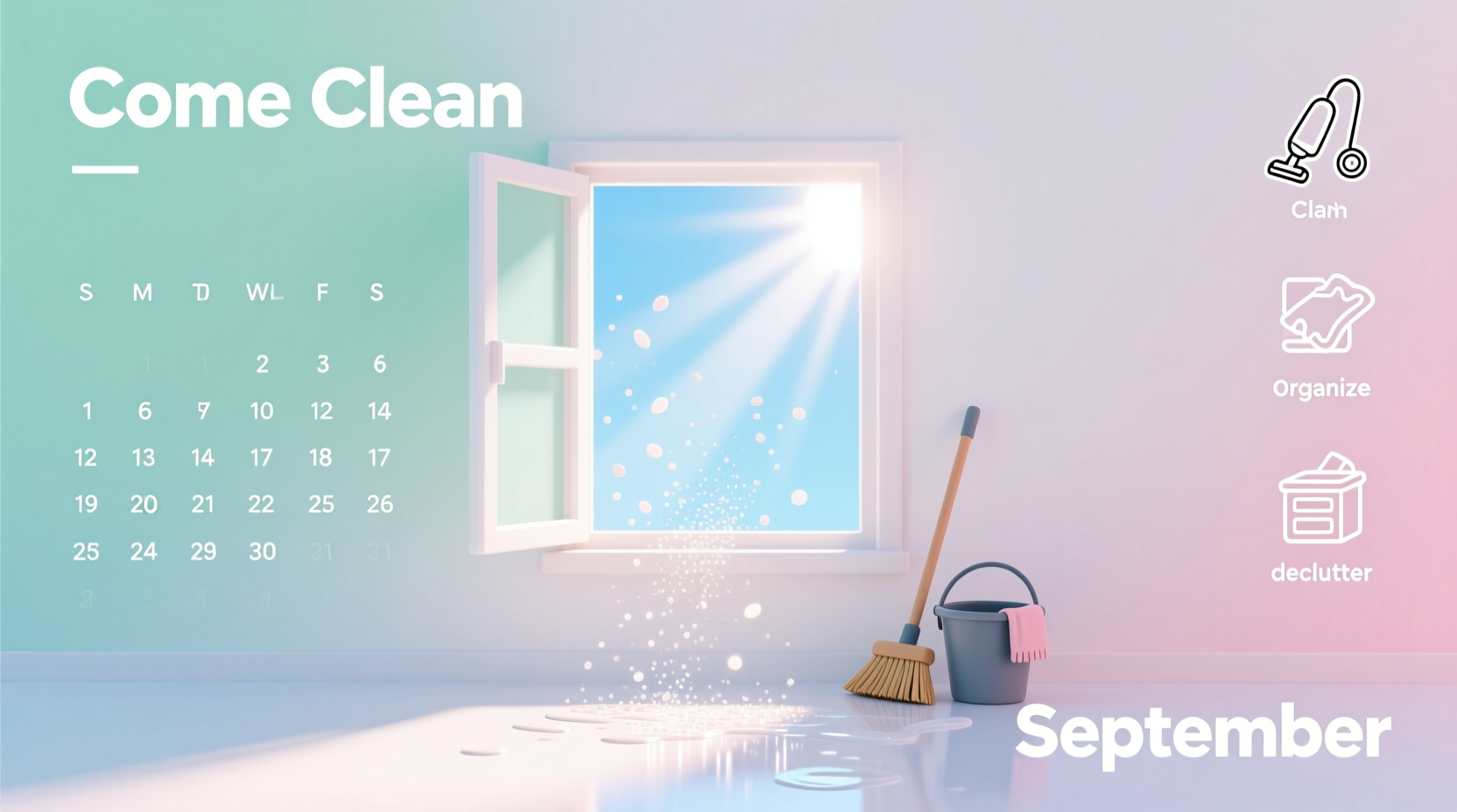 come clean free cleaning calendar for september