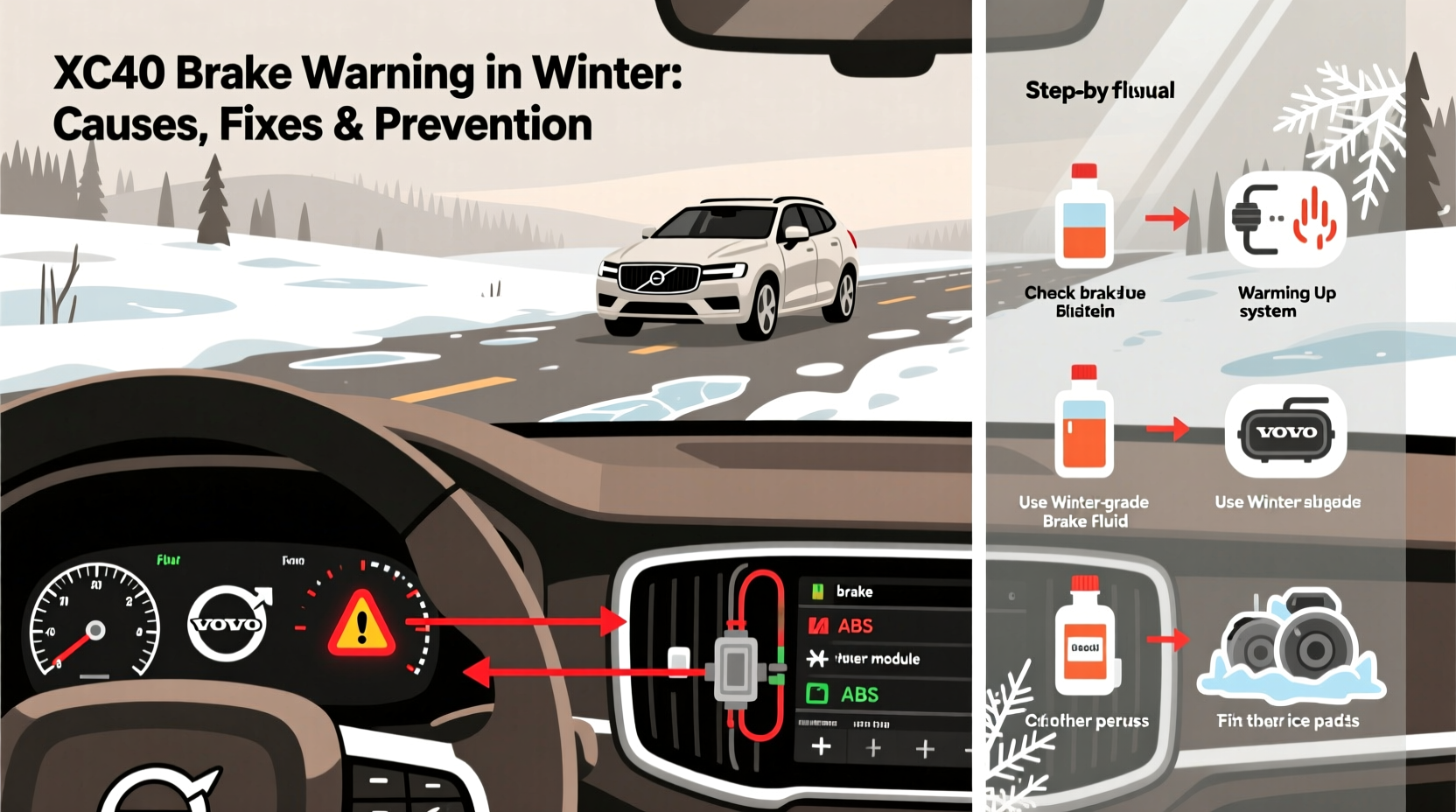 xc40 brake warning winter