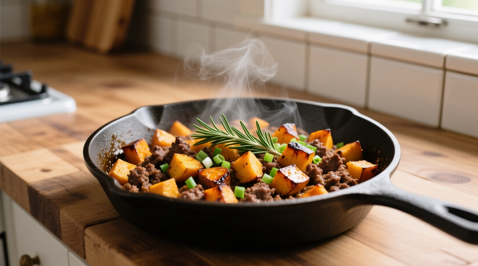 ground beef sweet potato hash