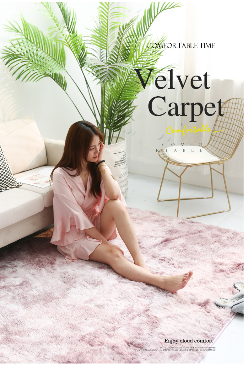 Tie Dyeing Velvet Carpet Living Room Fashion Small Large Size Rectangle Fluff Soft Comfortable Warm Four Season Eco-friendly