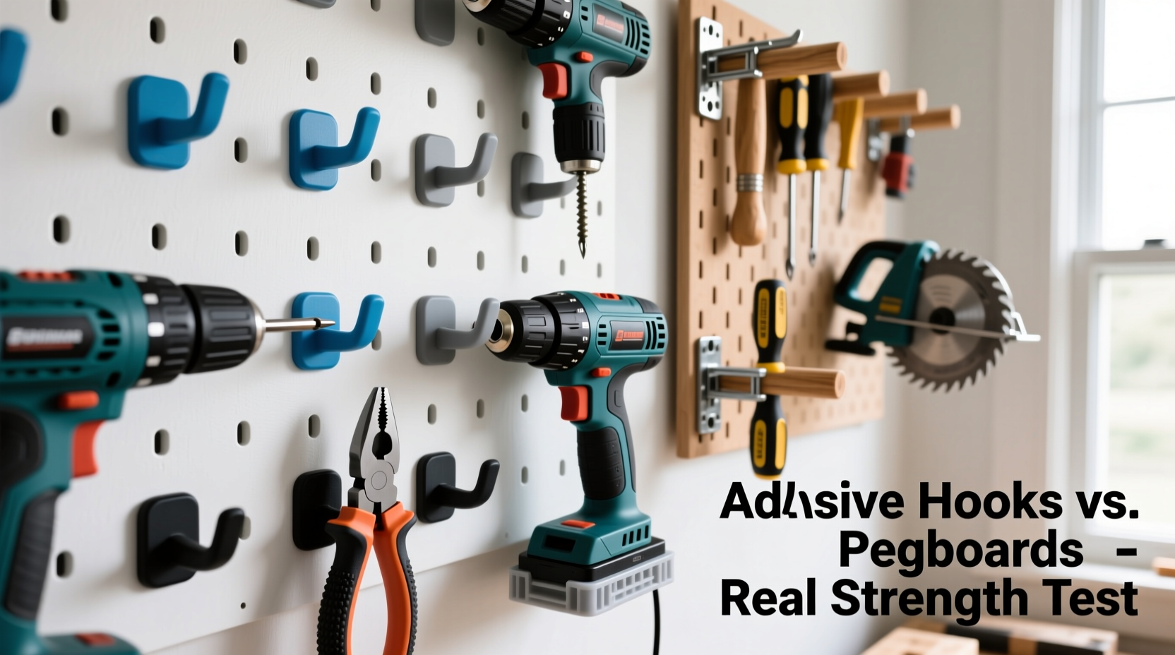 are adhesive hooks strong enough to replace pegboards or is it just hype