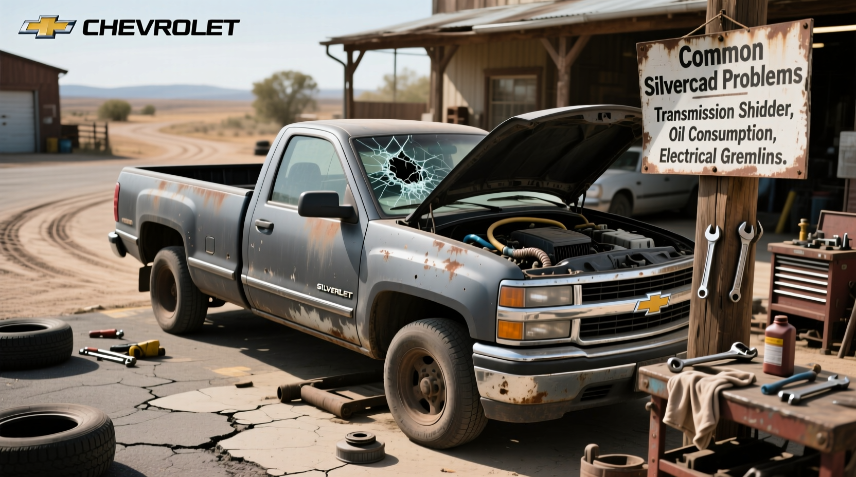 Used Silverado pickup trucks parked side by side