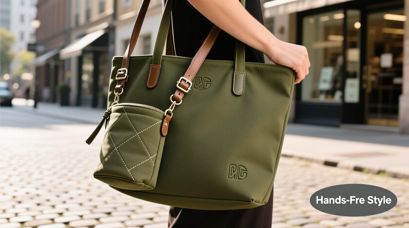 creative ways to secure your mini bucket bag to a larger bag for hands free convenience