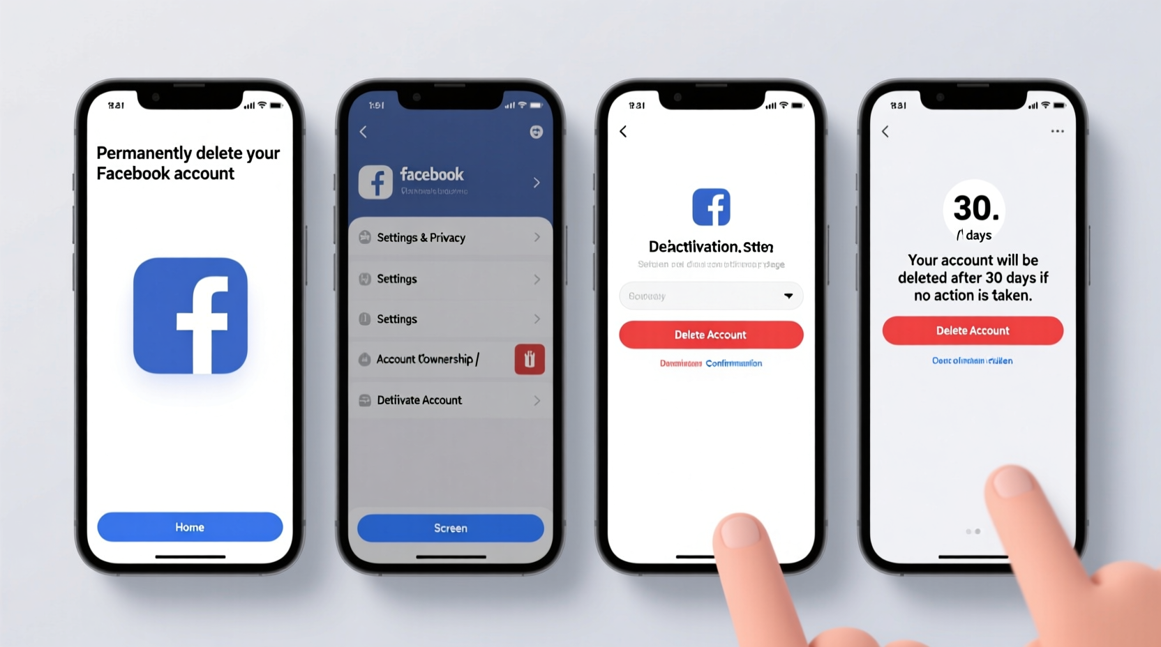 step by step guide how to delete your facebook account using a cell phone easily