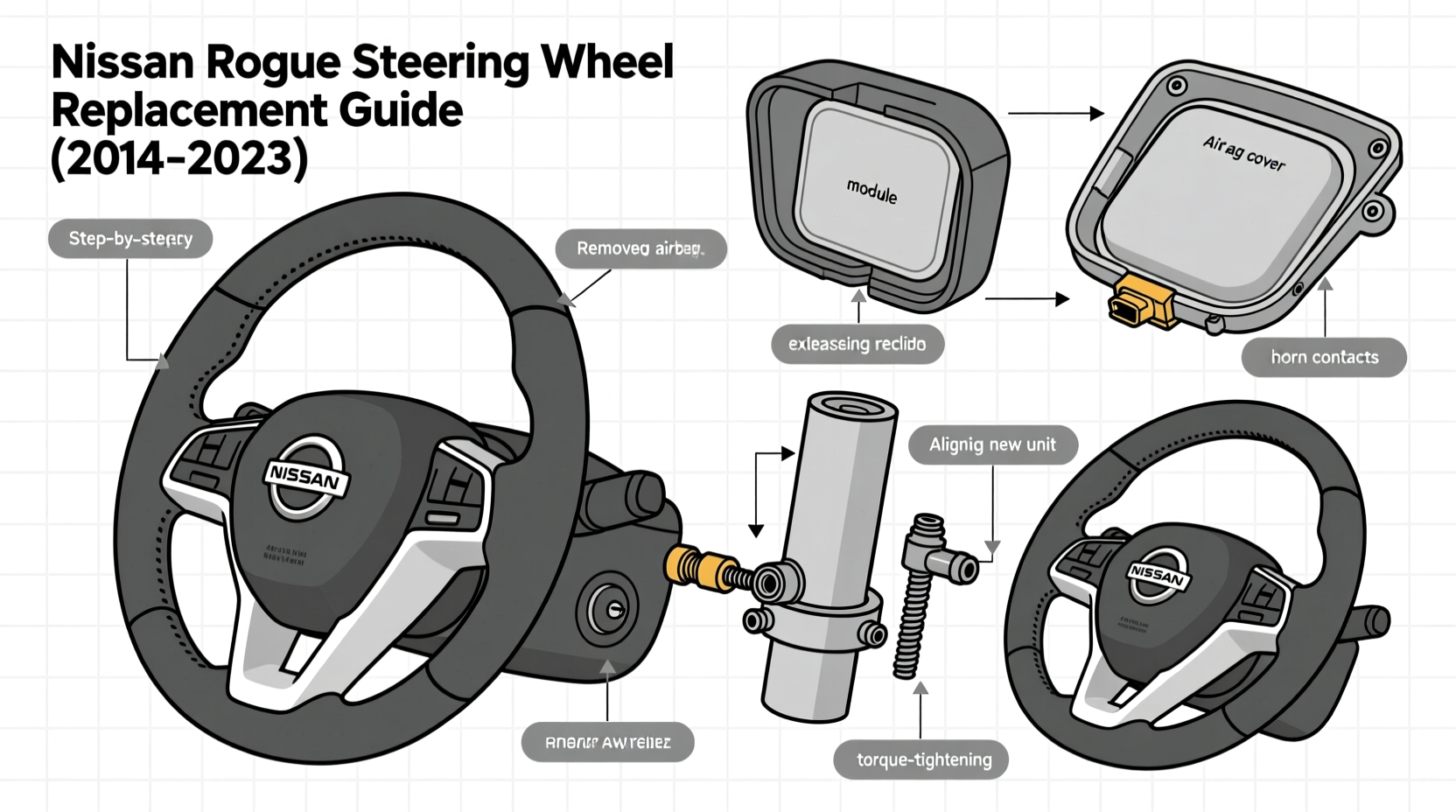 Nissan Rogue Steering Wheel Replacement Guide (2014–2023)