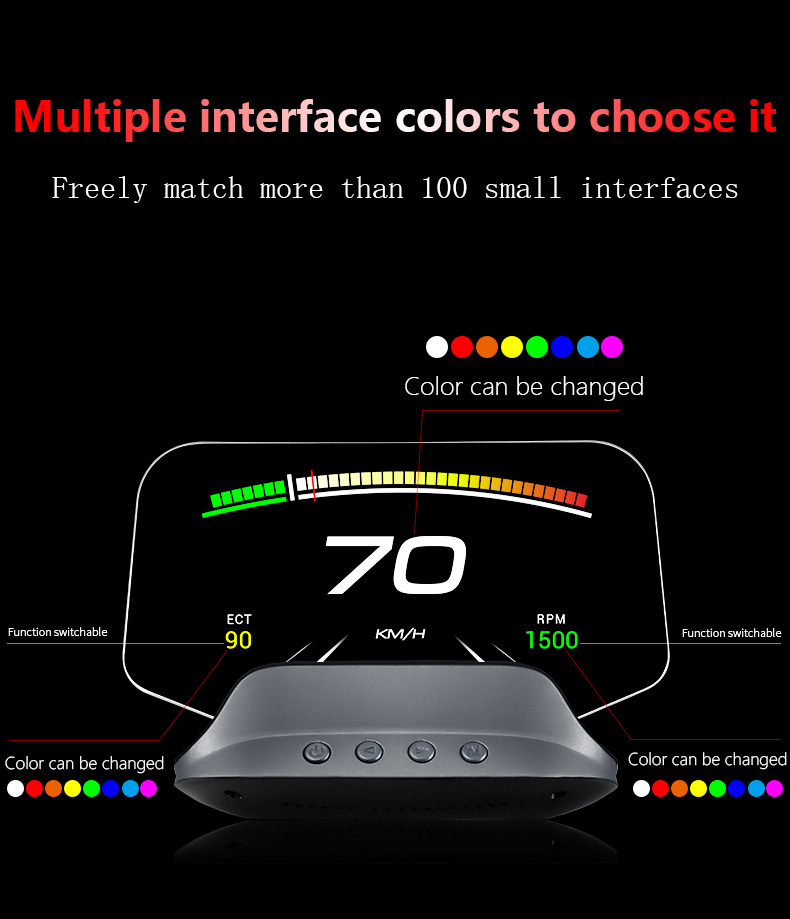 C3 Universal to all cars HUD Car Navigation OBD2 GPS Dual system head up display HUD