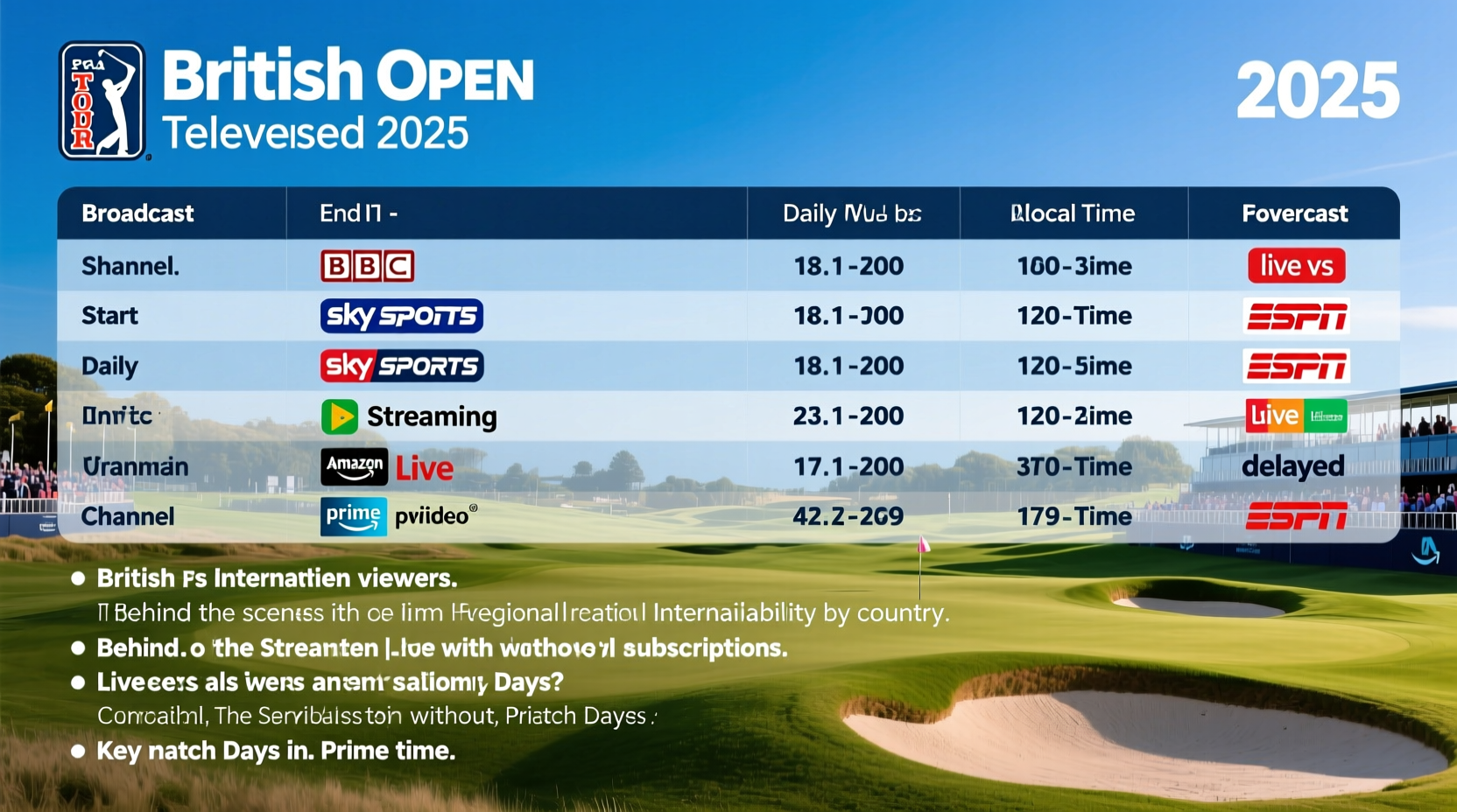 is the british golf open on tv