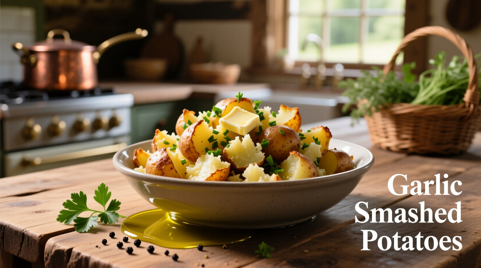 garlic smashed potatoes