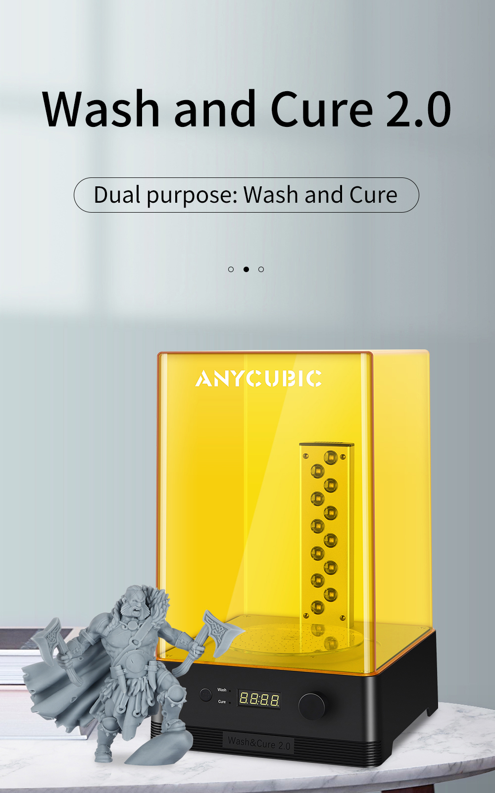 ANYCUBIC cost-effective UV 405nm resin curing machine Wash & Cure Machine2.0 impresora 3d