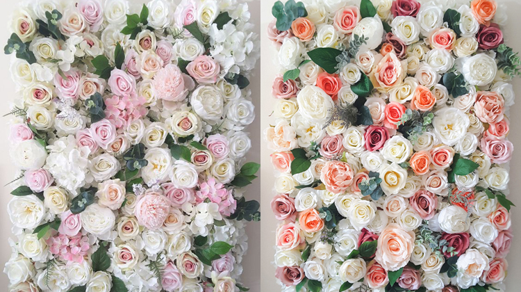 ifg 3d 丝绸花卉婚礼背景安排白色玫瑰花墙背景