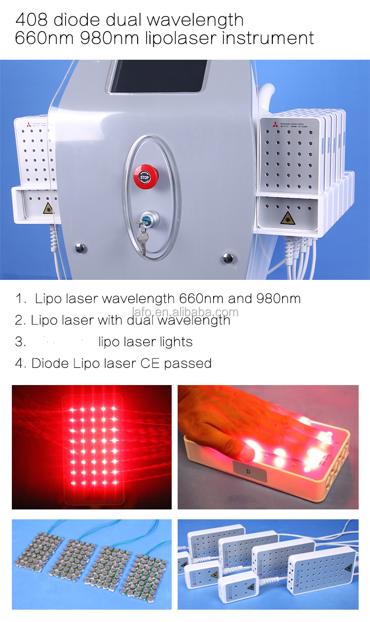 Dual Wavelength 650nm&980nm Best Lipo Laser Machine For Sale With Ce