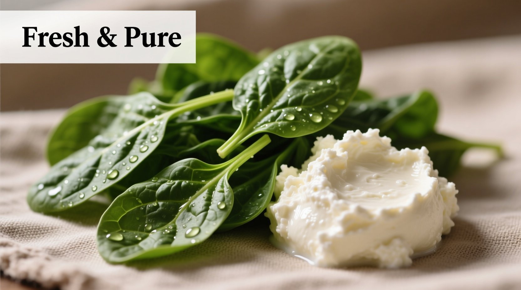 Fresh spinach and ricotta cheese ingredients