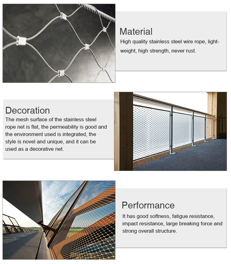 Cheep Price with stainless steel wire rope mesh net
