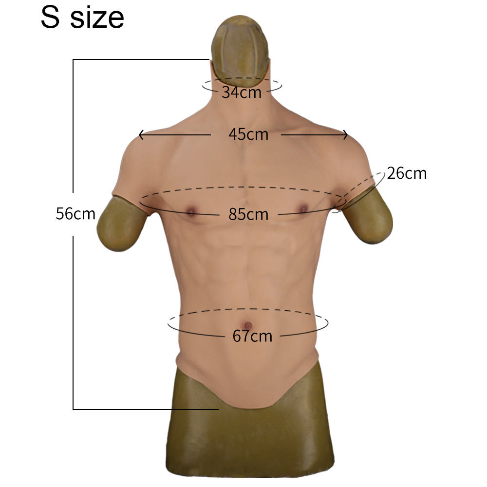 人造胸部肌肉腹部大男子男子男子现实肌肉背心软硅胶男子人造模拟肌肉