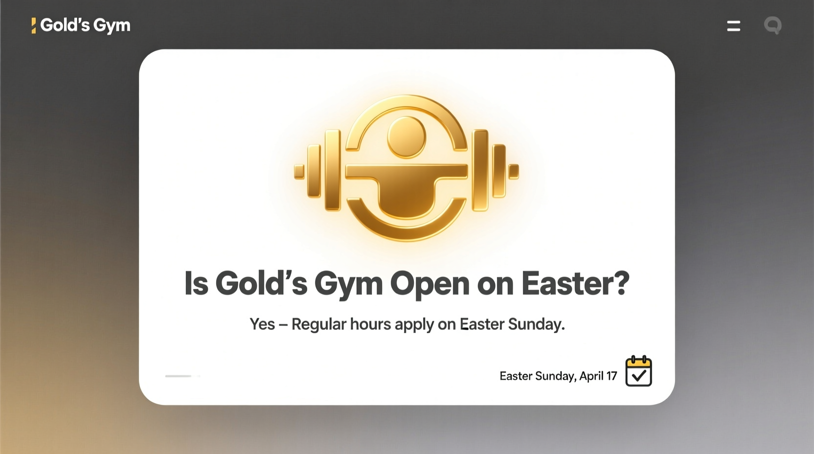 is golds gym open on easter