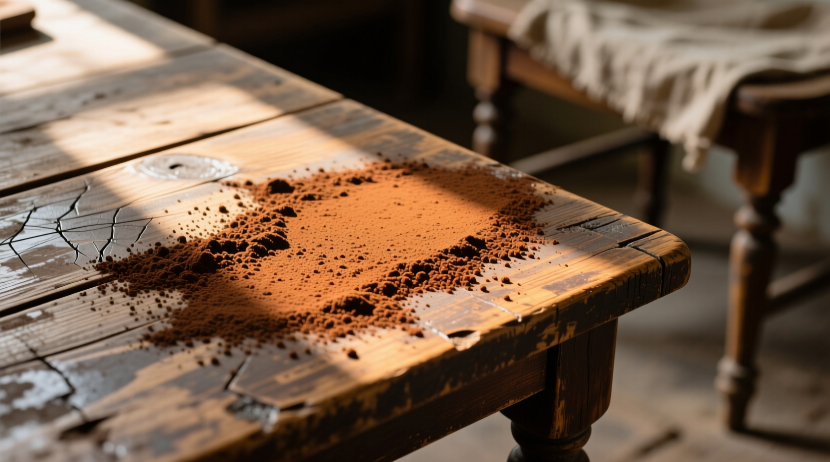 cover furniture scratches with coffee grounds