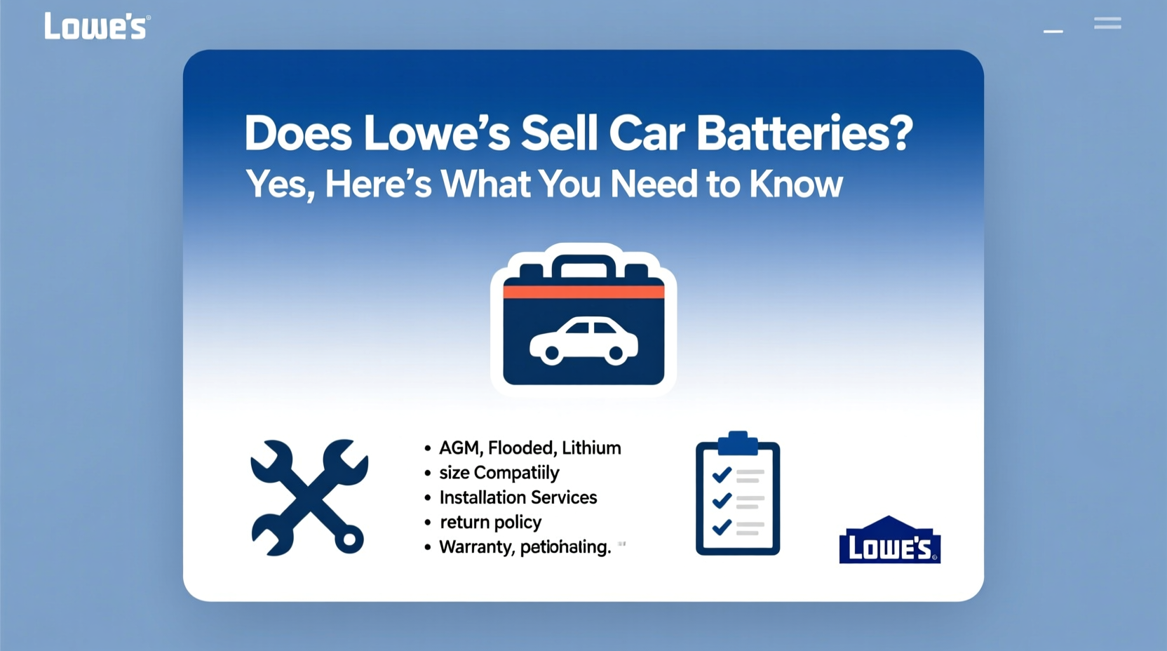 does lowes sell car batteries