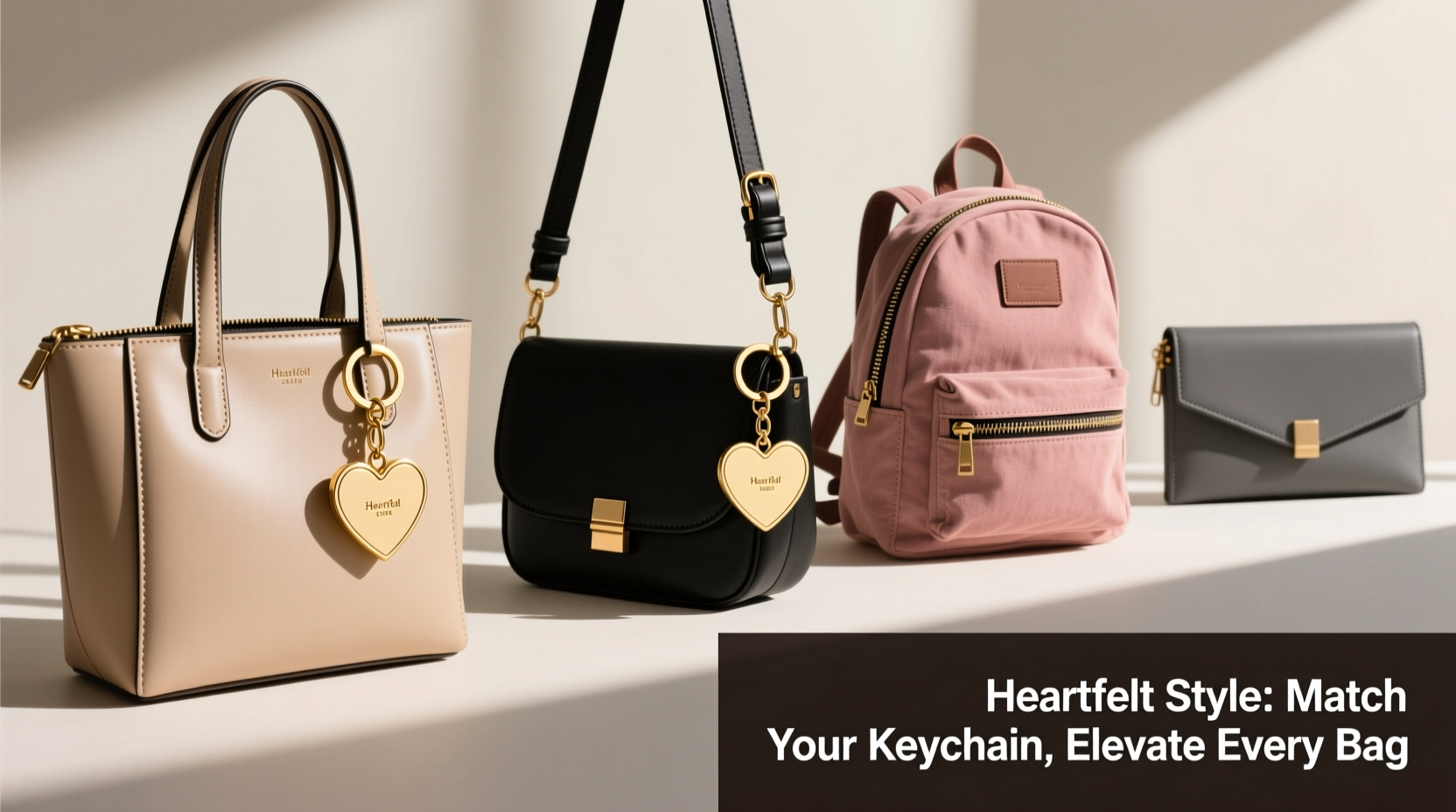 stylish pairings how to complement your heart shaped keychain with every bag type