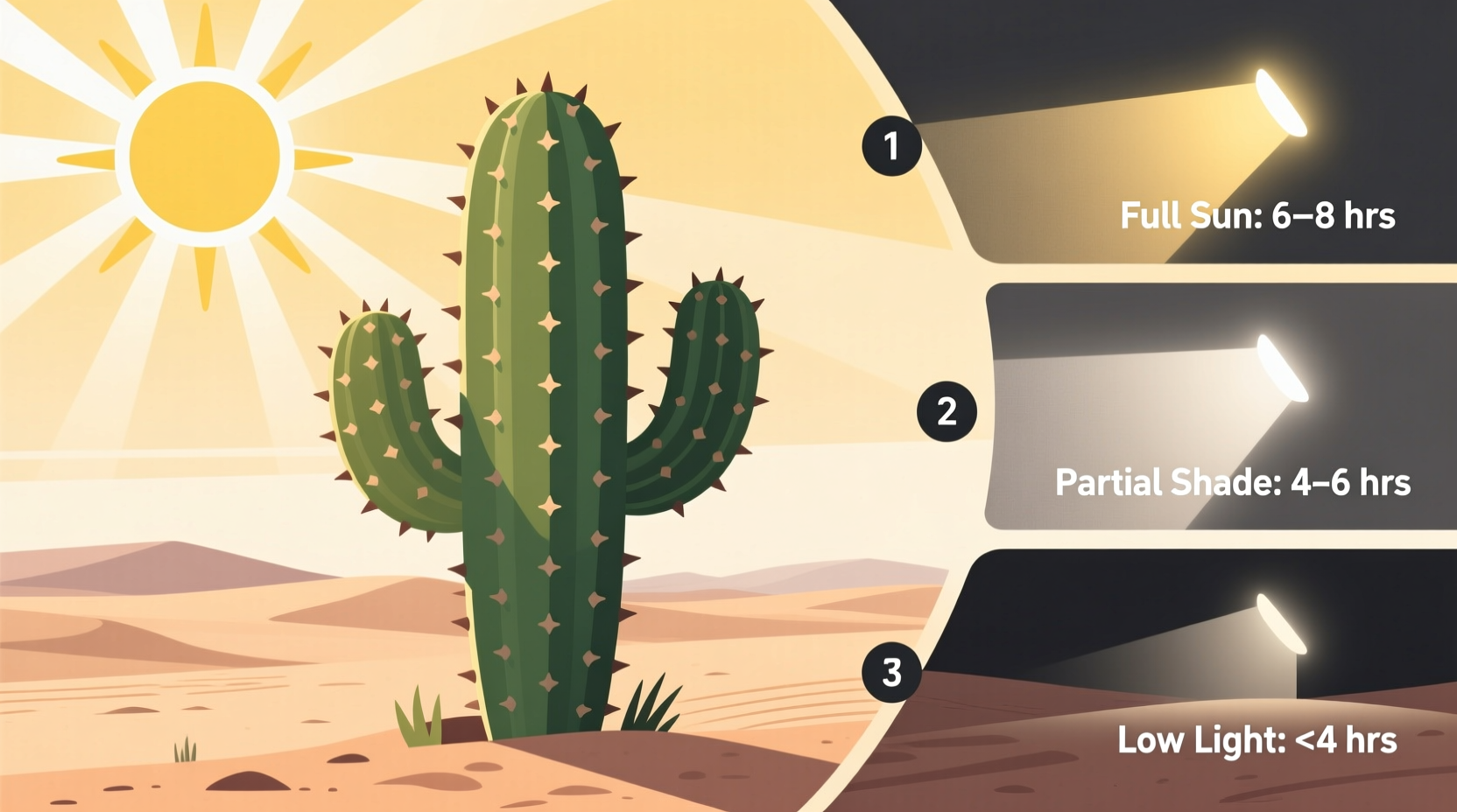 how much light does cactus need