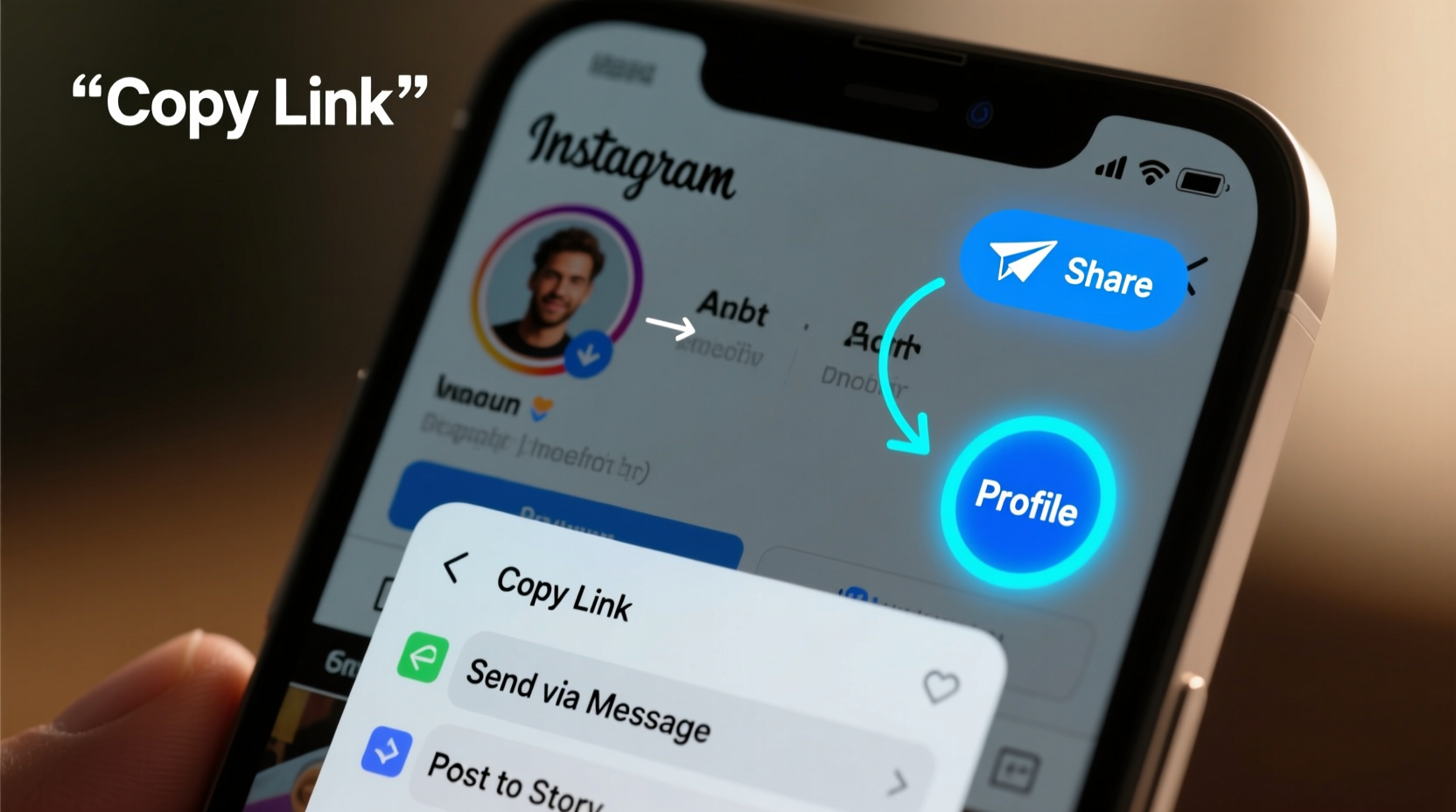 how to easily find and share your instagram profile link using your phone