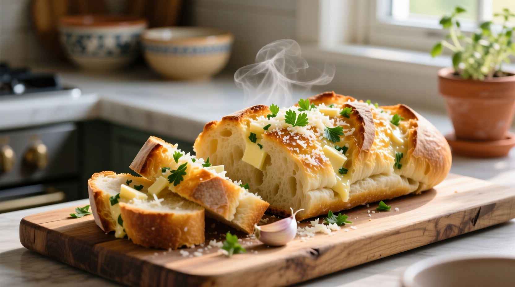 fresh garlic bread