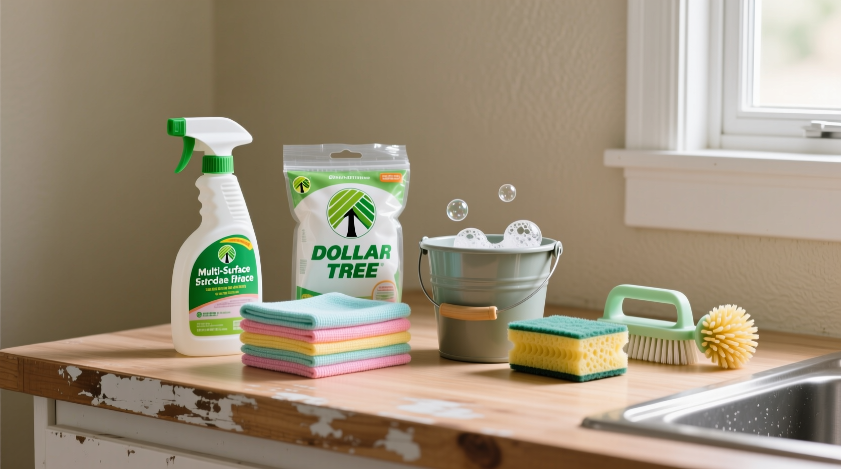 cleaning supplies you can find at dollar tree