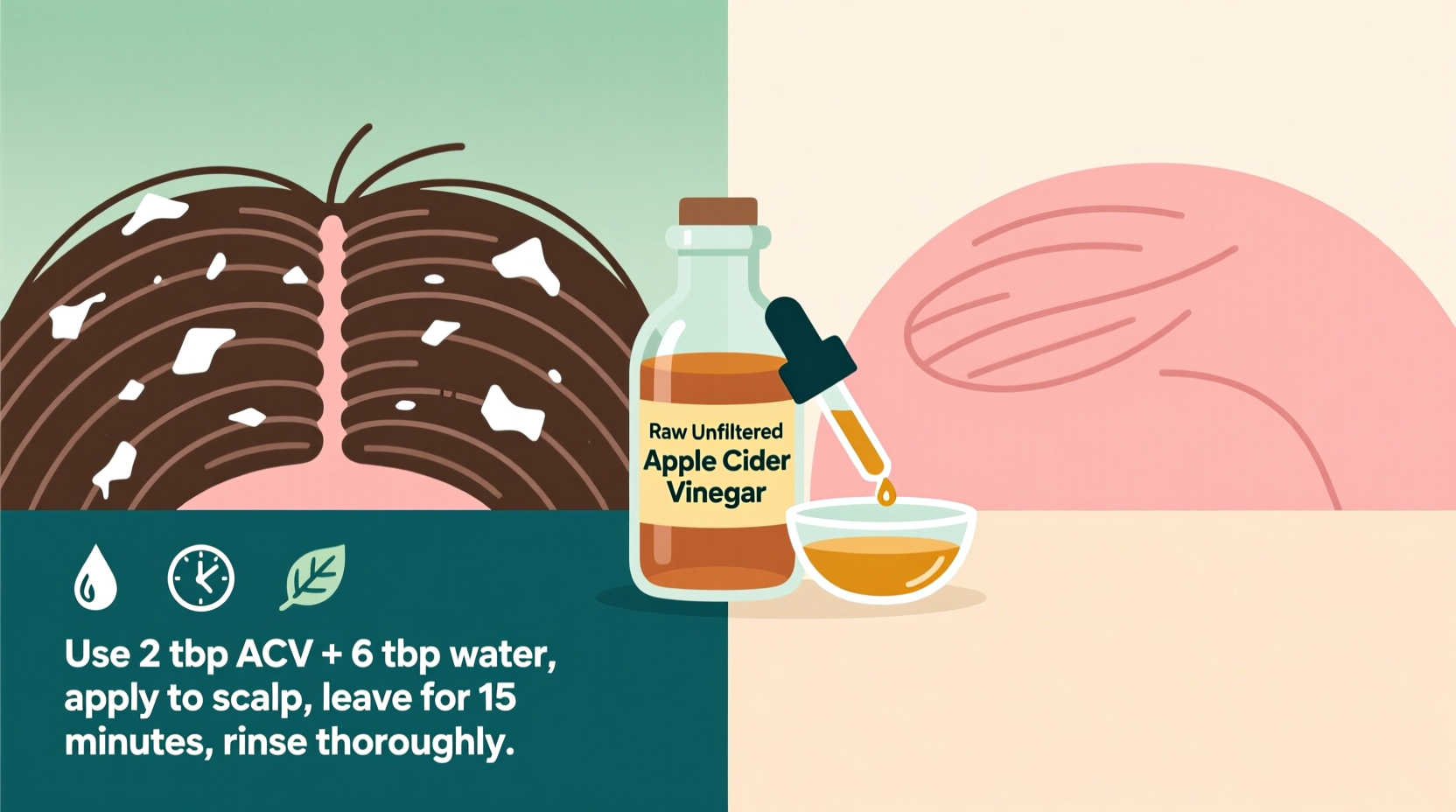 how to effectively use apple cider vinegar to eliminate dandruff and soothe your scalp