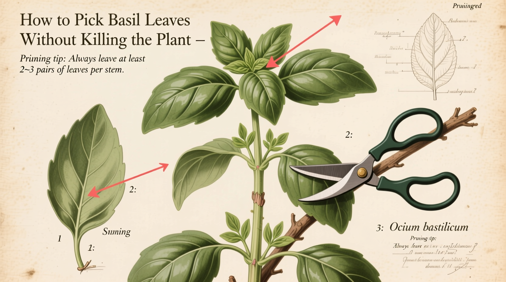 how to pick basil leaves without killing plant