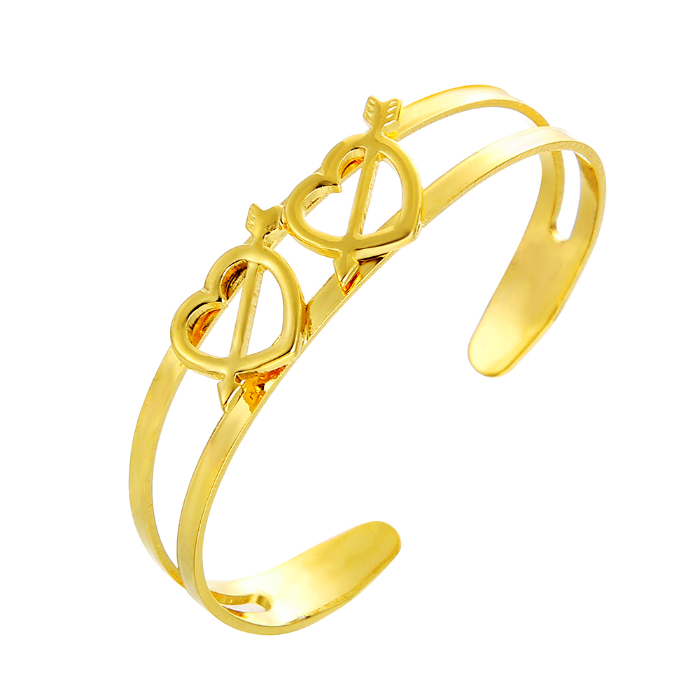 ethlyn 批发可爱的心镀金铜合金吊坠项链耳钉戒指首饰套装婚礼配件 s