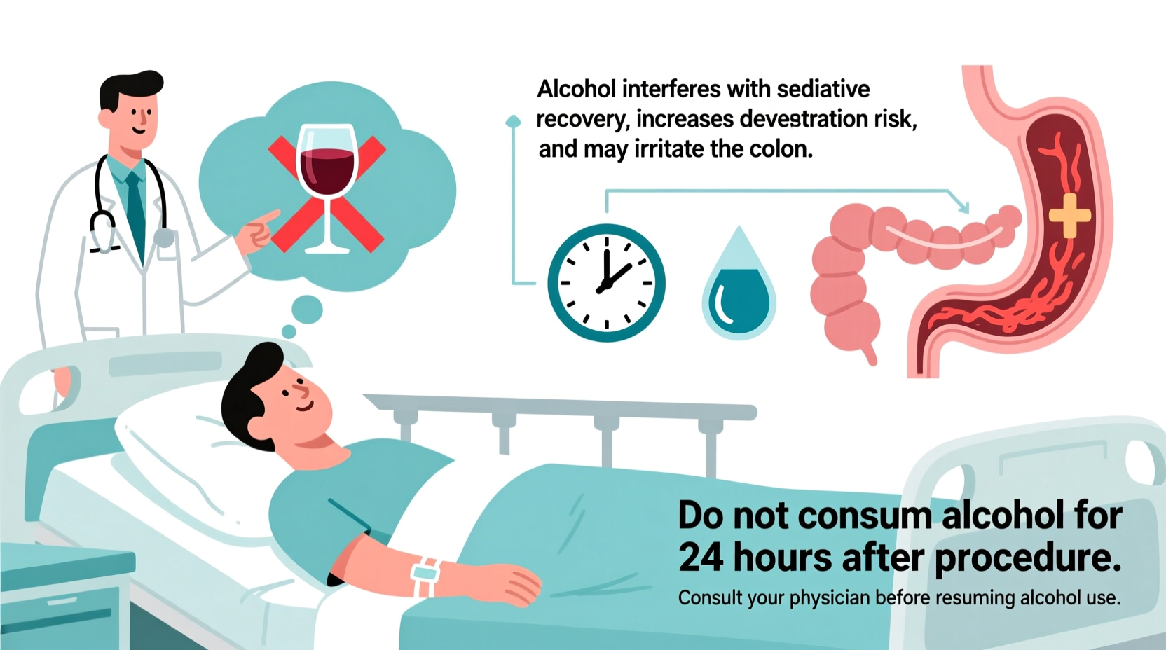 why cant you drink alcohol after a colonoscopy