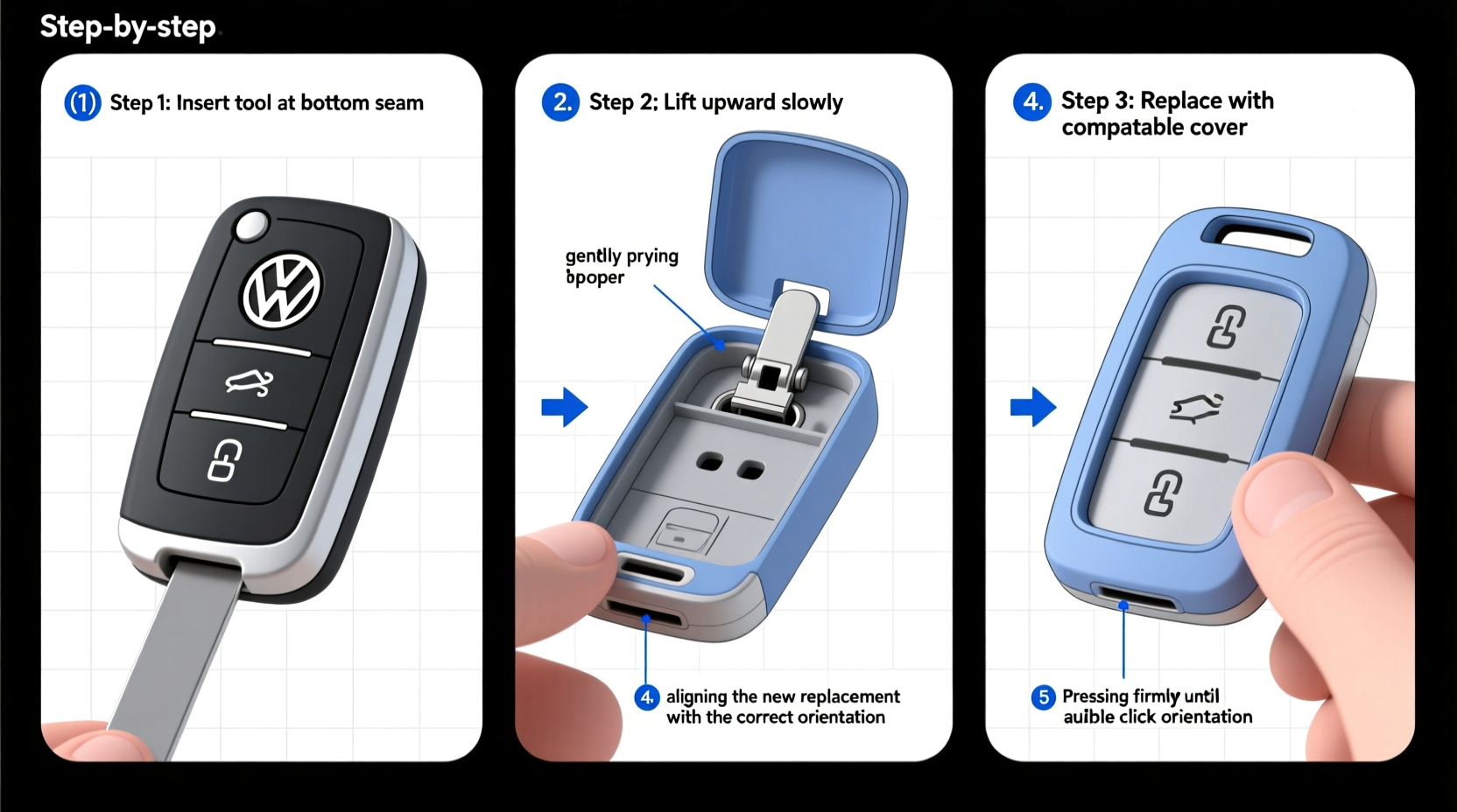 replace vw id key cover