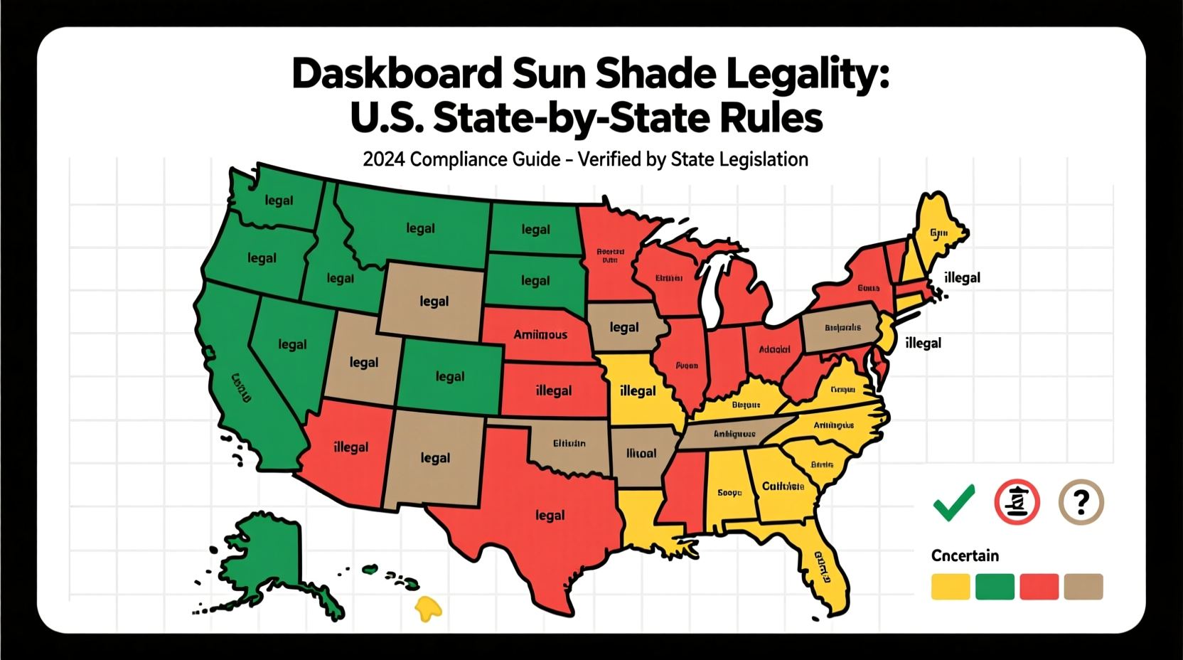 dashboard sun shade legality