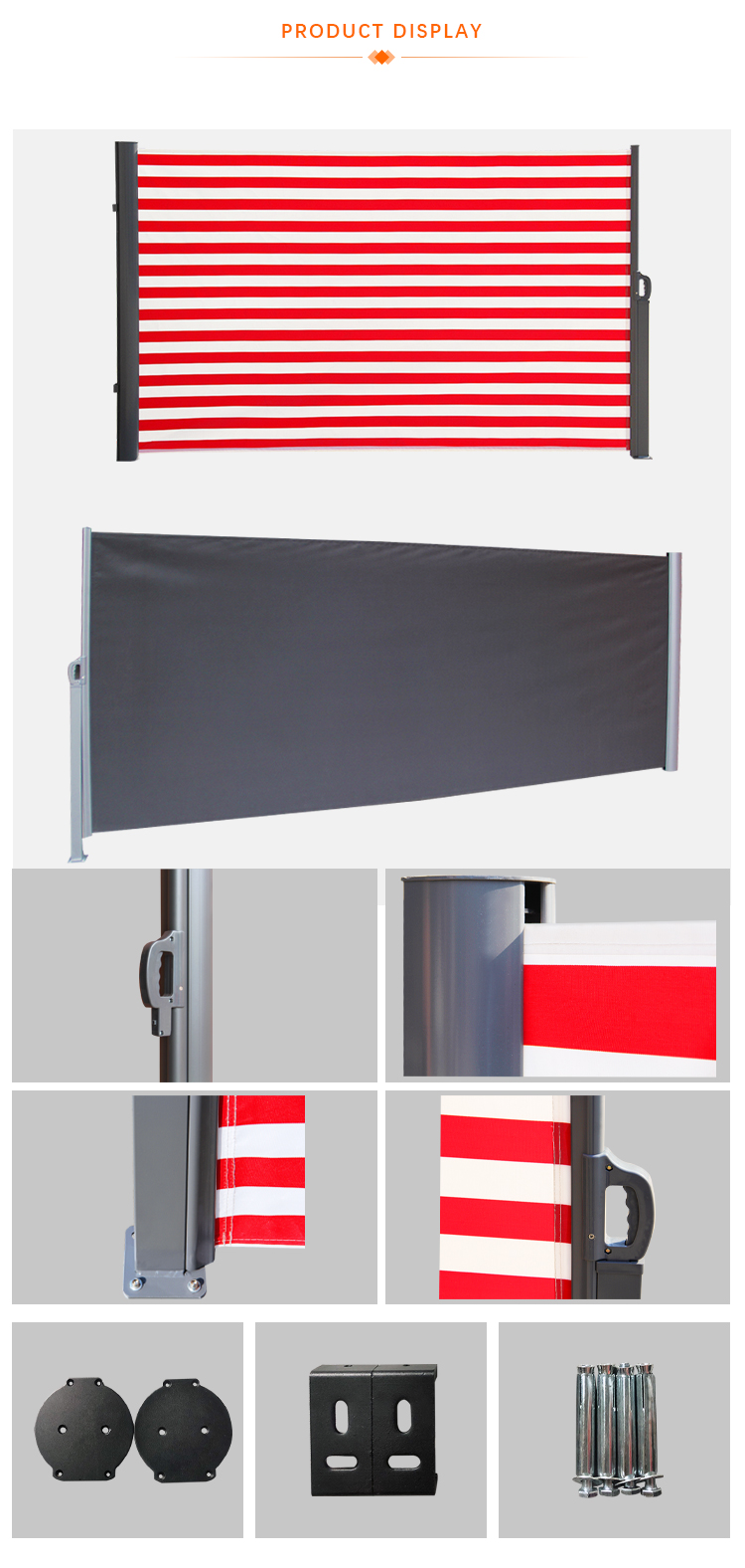 1.8*5 Sunshade Outdoor Wind Screen Balcony Side Awning for Garden