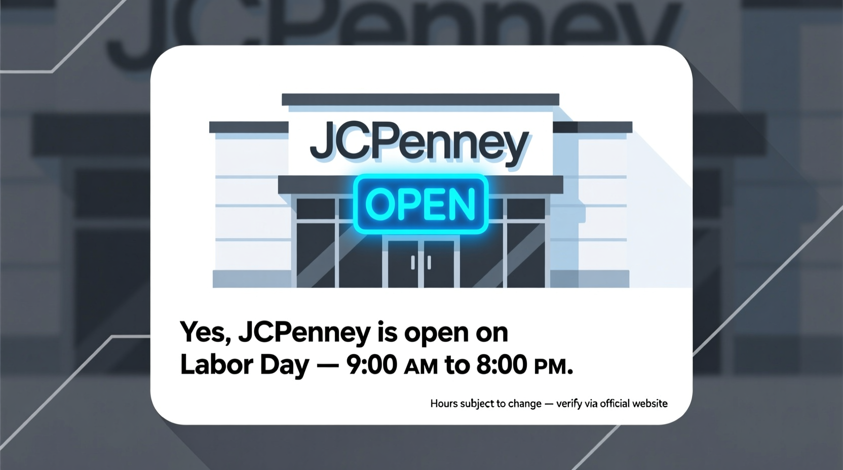 is jcpenney open on labor day