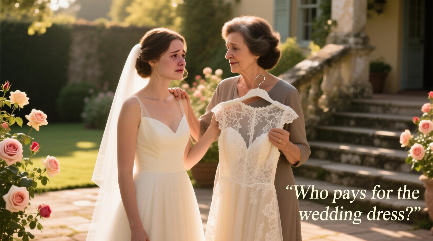 who pays for the wedding dress