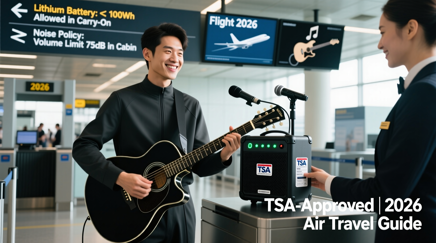 Can You Safely Fly With a Combo Speaker for Solo Guitar in 2026? TSA-Approved Carry-On Dimensions, Lithium Battery Rules, and Airline Noise Policy Updates