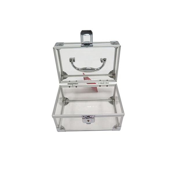 Black Aluminum Frame Clear Acrylic Beauty Box Storage Display