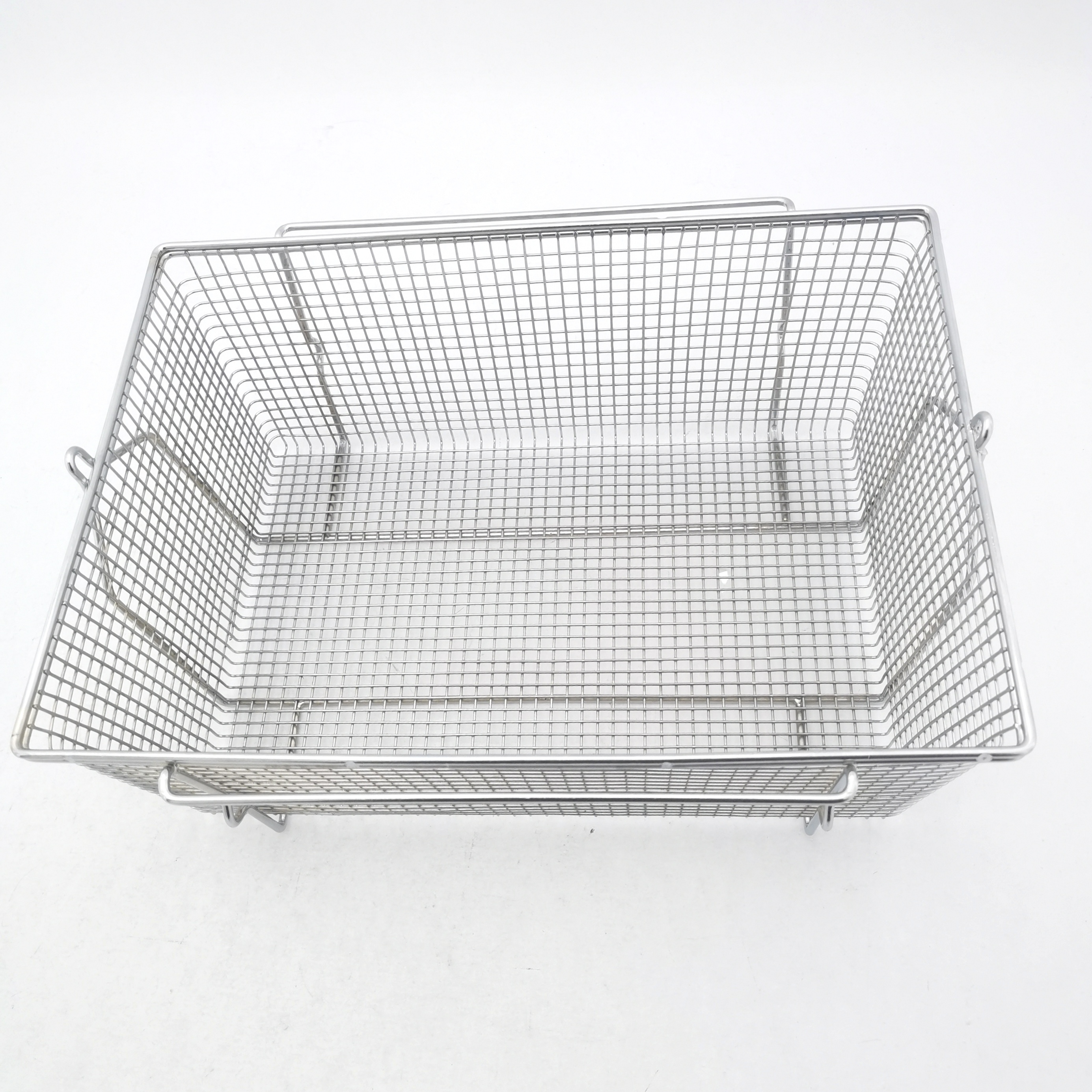 Nordic Silver 304 Ss Metal Wire Basket With Handle For Fruit Storage