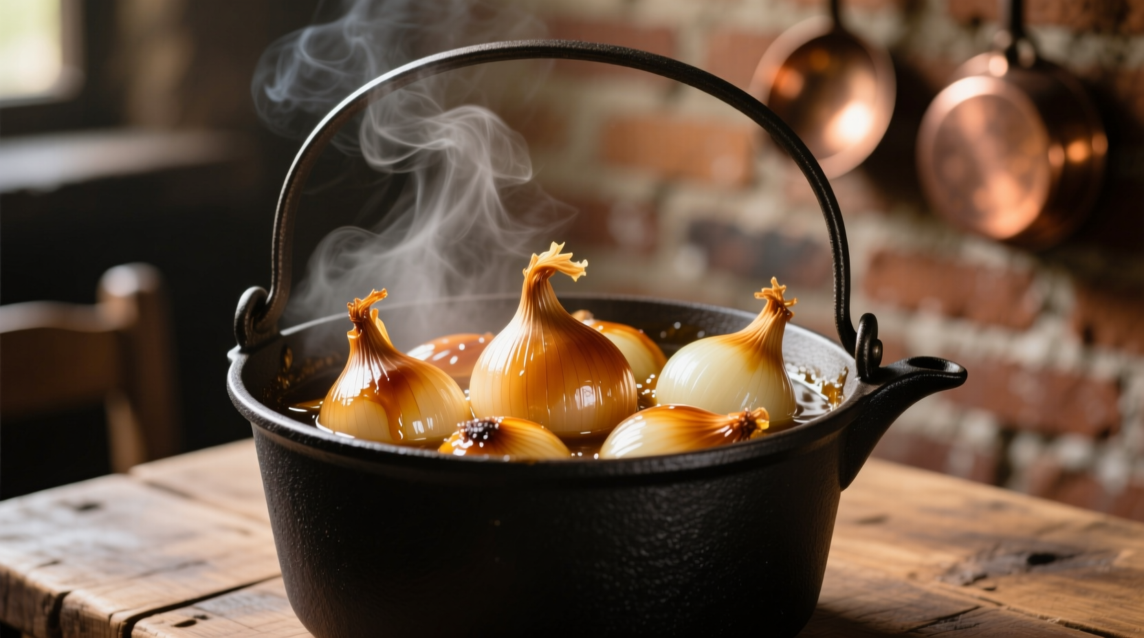 Caramelized onions in brewing kettle